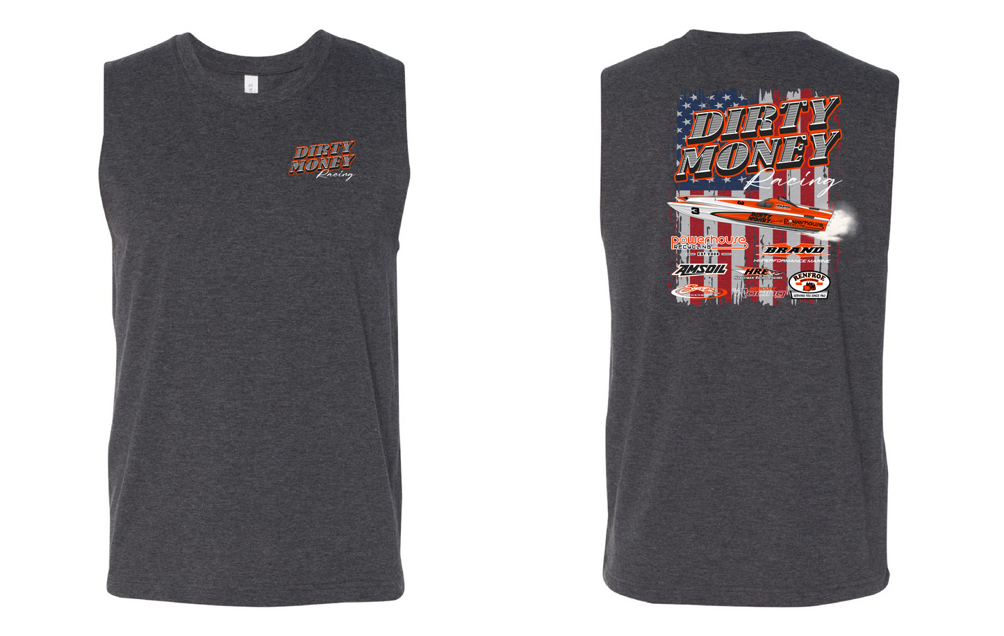 Dark Heather Grey Flag Sleeveless T-shirt