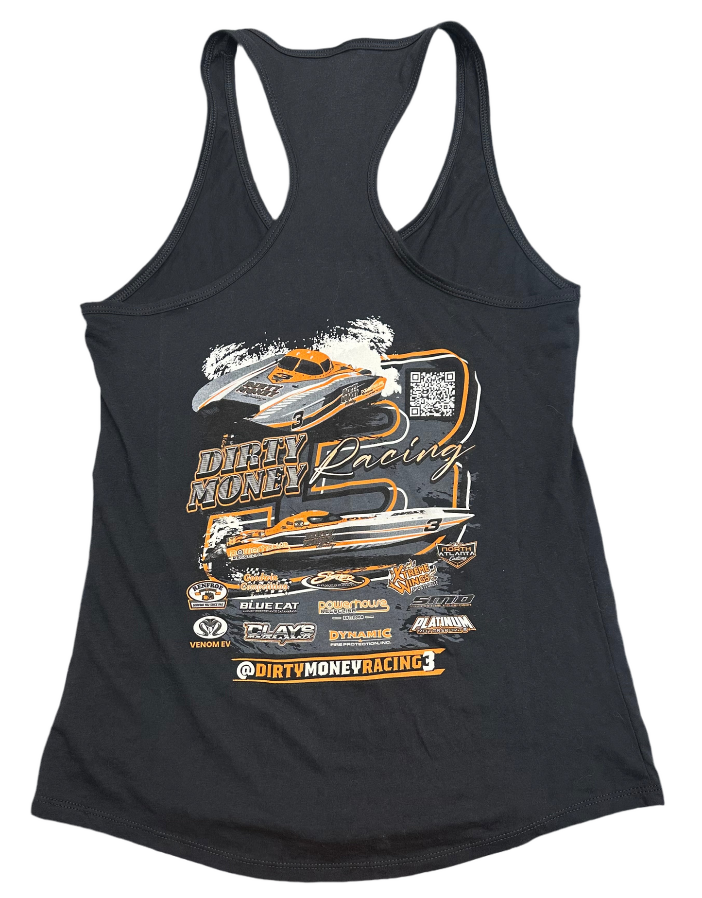 Design #3 Ladies Racerback Tank Black