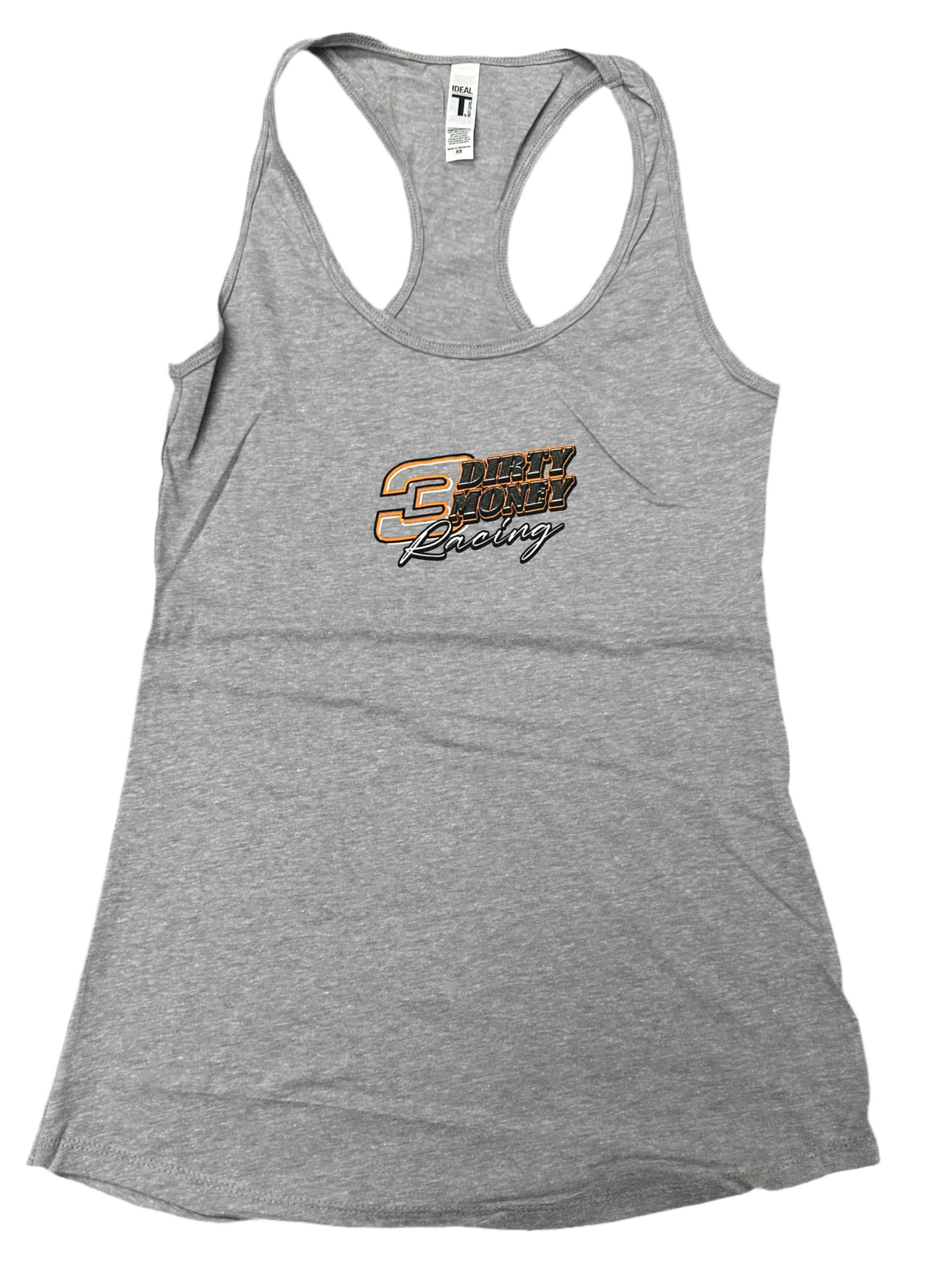 Design #3 Ladies Racerback Tank Grey