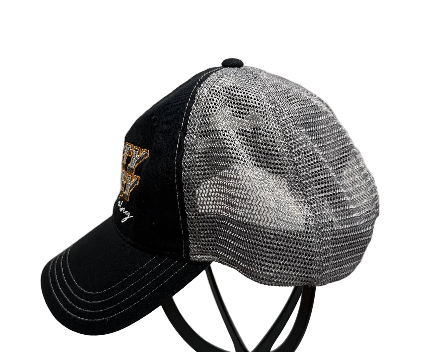 Black/Charcoal Unstructured Low Profile Trucker Hat
