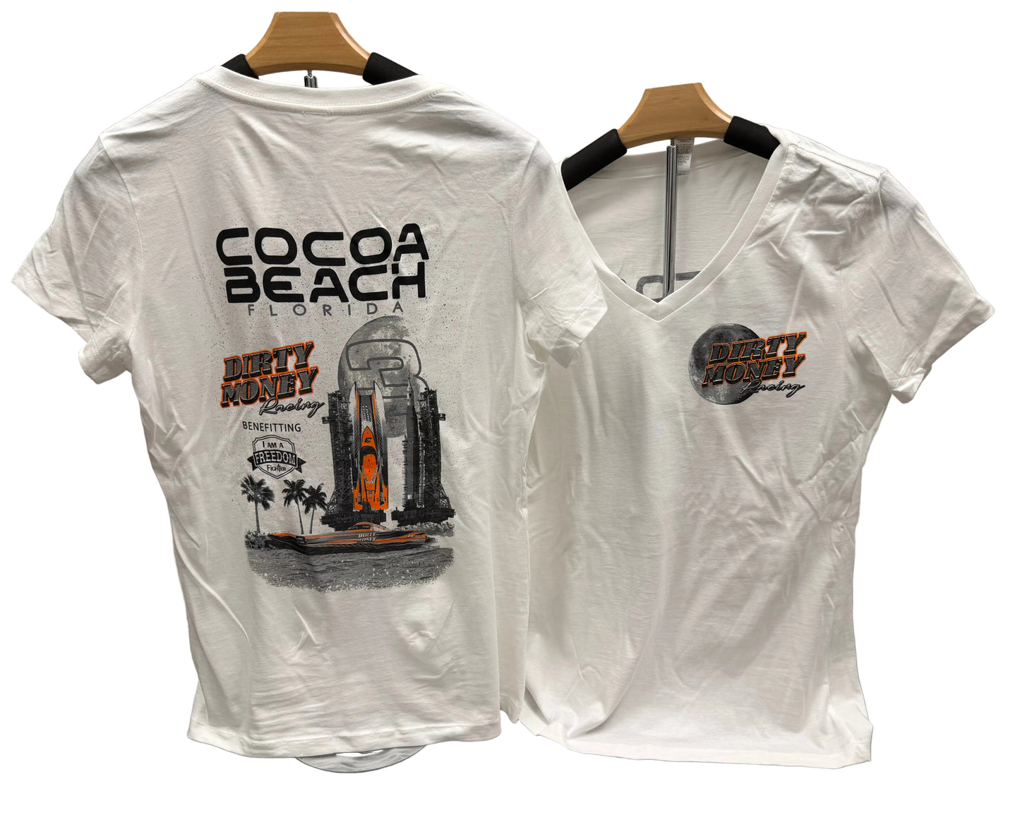 Cocoa Beach Ladies V-Neck White