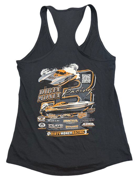 Design #3 Ladies Racerback Tank Black
