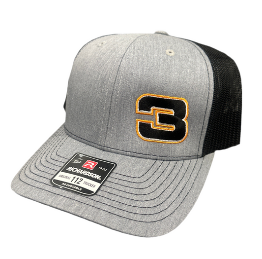 #3 Hat Heather Grey/Black Richardson