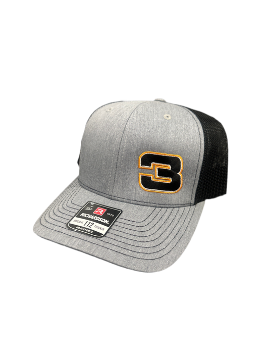 #3 Hat Heather Grey/Black Richardson