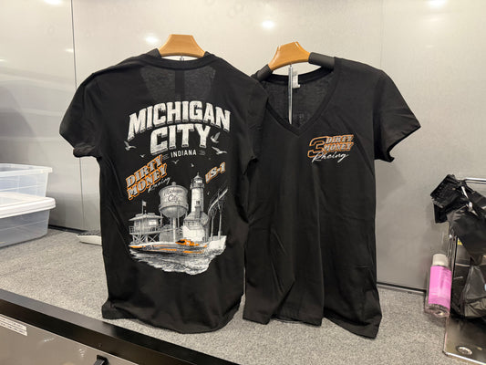 Michigan City Ladies V-Neck Black