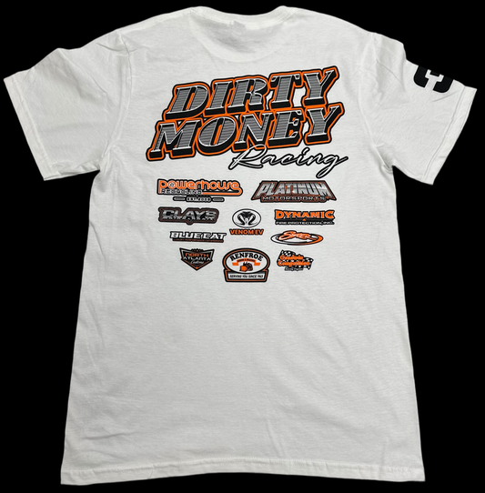 White Dirty Money Racing T-Shirt