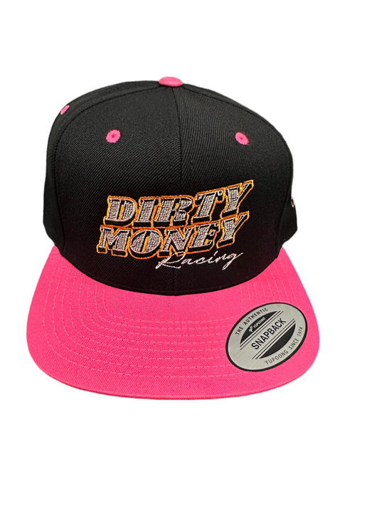 Classic Snapback Hat Embroidered Logo Pink