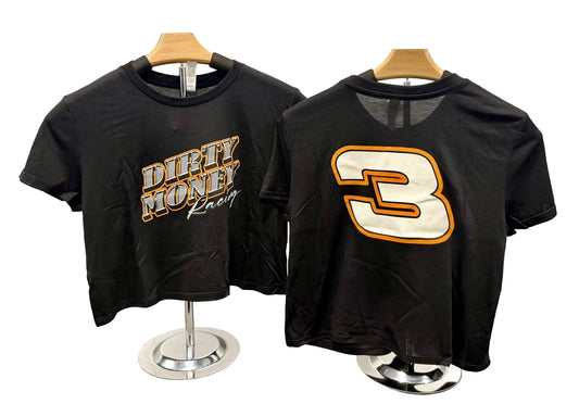 Dirty Money Racing Crop T-shirt - Black