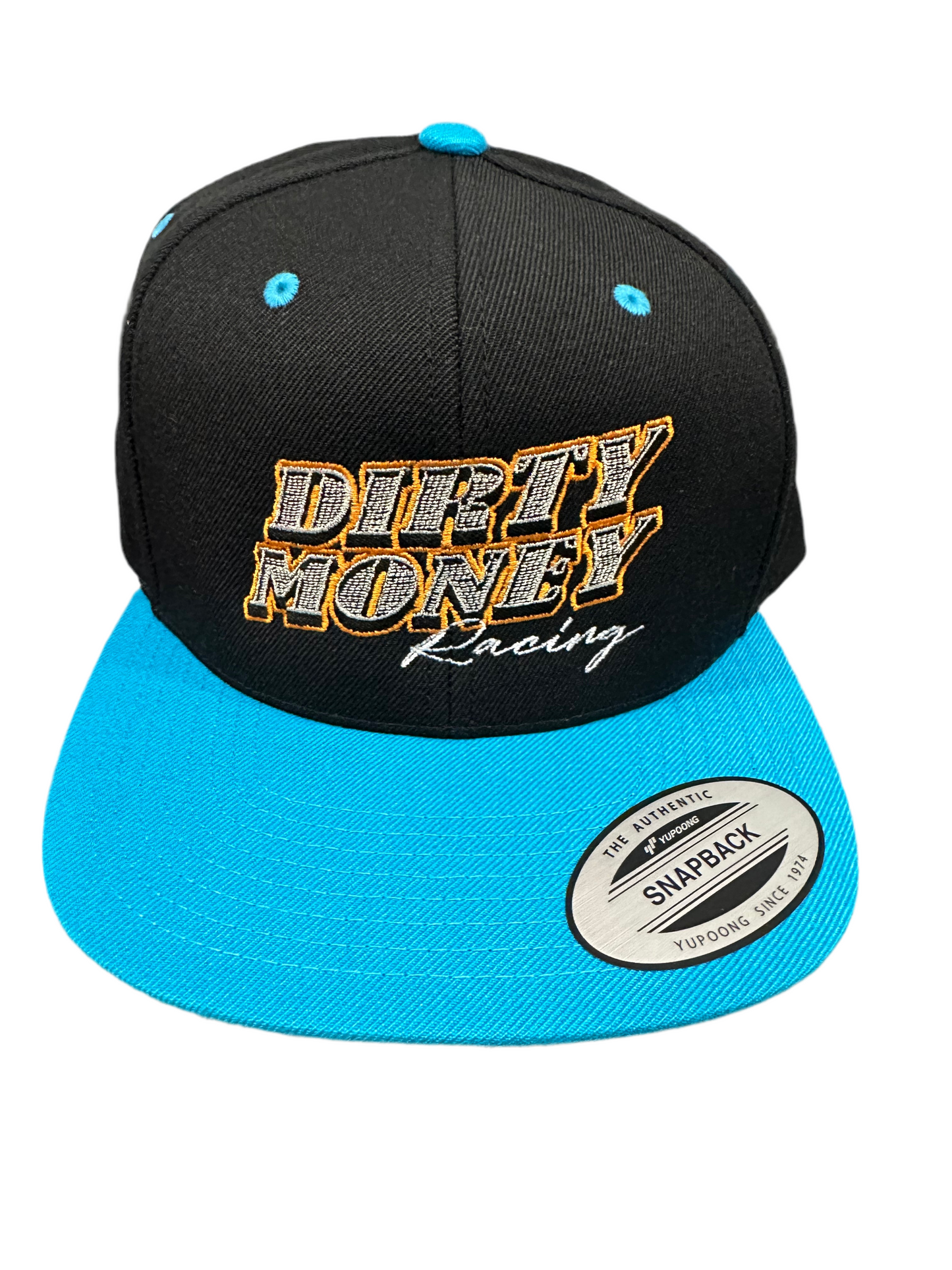 Classic Snapback Hat Embroidered Logo Blue