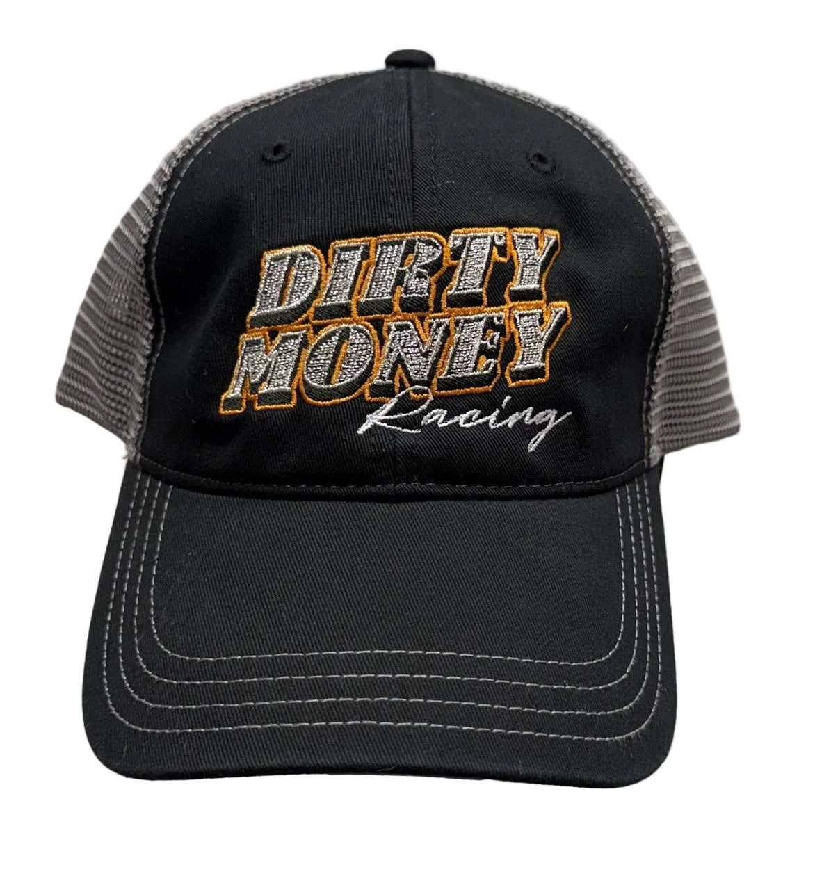 Black/Charcoal Unstructured Low Profile Trucker Hat